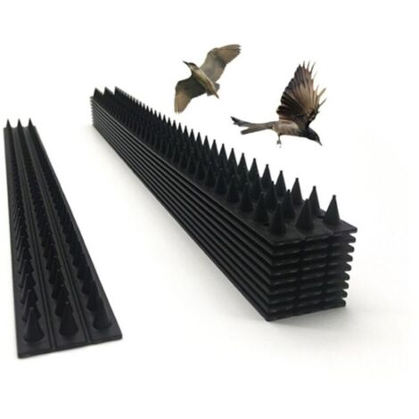 Lot de 10 Piques Anti-Oiseaux en Plastique – Haute Flexibilité, Barrière Anti-Vol pour Clôture et Mur, Noir,de DEBUNS (1/4)