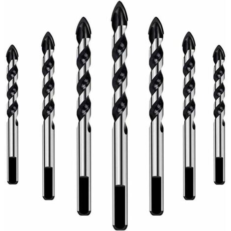 Jeu de 7 forets pour carrelage, verre, béton, pierre, brique, carrelage, céramique et miroirs (3mm 4mm 5mm 6mm 8mm 10mm 12mm) (1/5)