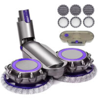 Tête de balai électrique pour nettoyage à sec et humide, compatible avec les aspirateurs Dyson V6, V7, V8, V9, V10 et V11 + réservoir d'eau + 6 têtes de balai