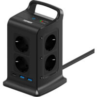 Multiple Socket Surge Protection 4000 W/16 A, 8-Way Multiple Socket Surge Protection, Multiple Socket Supports PD3.0, 2 m Extension Cable, for Home, Office