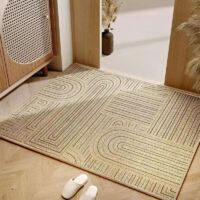 Tapis d'extérieur résistant aux intempéries Coureur Long AspectLin Jardin terrasse Balcon Beige/Naturel 40x60 cm