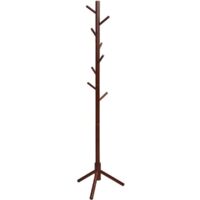 Porte-manteau, porte-manteau autoportant en bois d'hévéa avec 8 crochets, porte-manteau réglable en haauteur, porte-manteau pour porte-manteau, pour la maison, le bureau, l'entrée