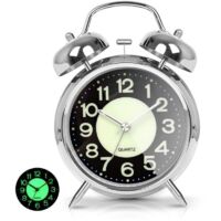 Horloge de Bureau Créative pour Enfant Silencieuse - Aiguilles Lumineuses - à Quartz - Noir Lumineux