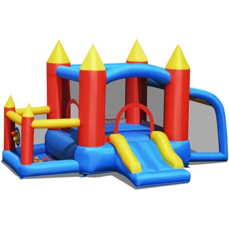Castillo hinchable inflable soplador 450w con tobogan ocean balls 350 x 275 x 196 cm colorido