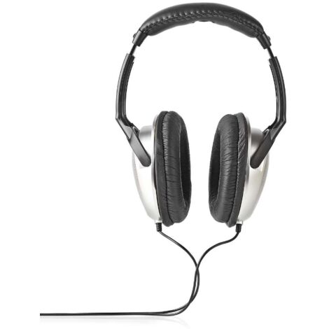 Nedis auriculares over-the-ear con cable 2,7m plata negro - hpwd1200bk (1/5)