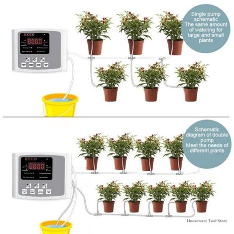 1 système d'irrigation goutte-à-goutte, double pompe, contrôleur ...