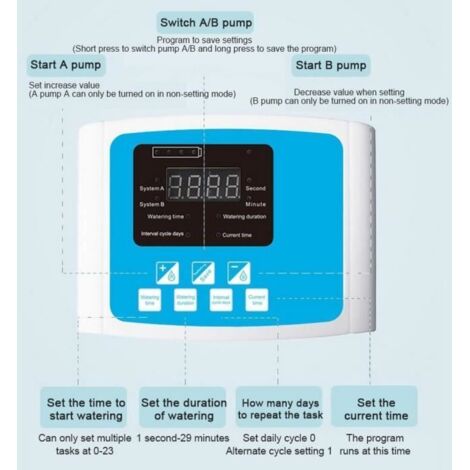 1 système d'irrigation goutte-à-goutte, double pompe, contrôleur ...