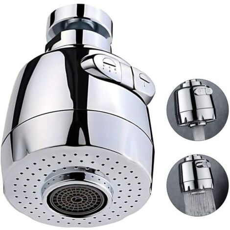 360 Degrés Aérateur de Robinet Pivotant Tête de Robinet de Cuisine -2 Modes Réglable Douche Tête Filtre Pulvérisateur Pour Cuisine Salle De Bain -Court (1/5)