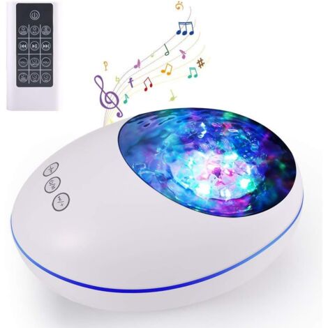 Lampe de Projection LED,Delicacy Veilleuse Lampe Chevet d'Ambiance 8 Couleurs Réglable Projecteur Vagues Océan aveCôtélécommande&Musicale&Minuterie pour Cadeau fille,Anniversaire,Ambiance Créatif-Fei (1/3)