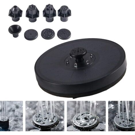 Fontaine Solaire Pompe Flottant avec LED Flottante avec 6 Fontaines Style à eau Pompe 4 en 1 Flottante Autoportante pour Bassin D'oiseaux, Aquarium, étang, Décoration de Jardin 7V 3W-Fei Yu (1/5)