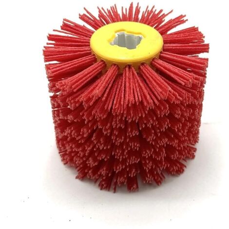 Brosse en nylon Scheppach pour machine de ragréage MRS1300. Brosse de rechange - Largeur 100 mm - Diamètre 120 mm - Pour surfaces en bois , pierre et métal - Idéale pour dégraisser , nettoyer et récur (1/5)