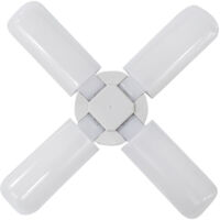 Lampes de garage à LED - Plafonnier de garage à intensité variable, 6000LM 6500K E27/B22 Plafonniers de garage à LED avec 4 panneaux réglables pour garages, atelier, intérieur, extérieur, atelier