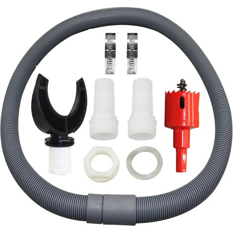 Kit de tubería circular de PVC de 100 mm con manguera flexible, colector de agua de lluvia, colector de agua de bajante de canalón (1/5)