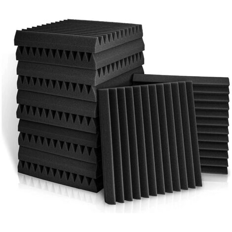 12 paneles acústicos insonorizados de espuma fonoabsorbentes 30x30x2,5 cm