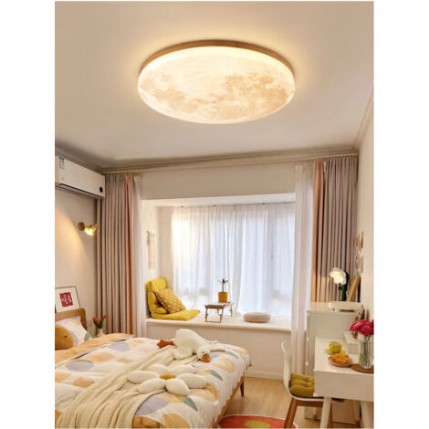 Lámpara de techo LED Moon, creativa, nórdica, moderna, LED, para habitaciones acogedoras y apliques de techo para dormitorio, acogedora y apliques de techo para dormitorio (38 cm, 3000 K). (1/5)
