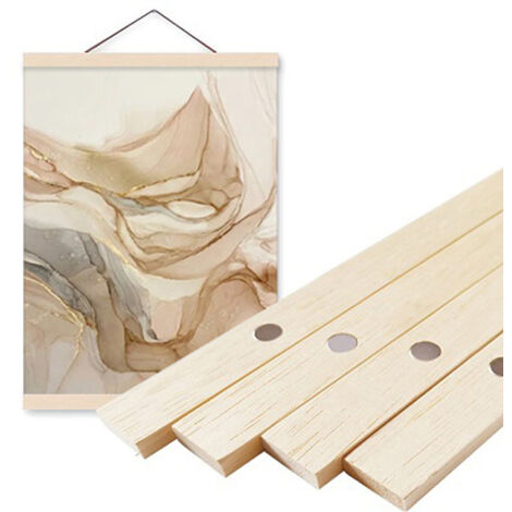 Marco para pósteres, marco magnético de madera para fotos, lienzos, láminas artísticas, decoración de pared, 21 cm (8,27 pulgadas), póster no incluido (1/5)
