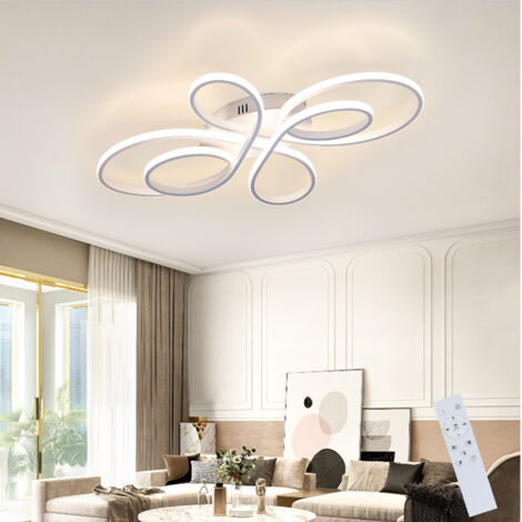 Lámpara de techo LED regulable de 66 cm, moderna, de 65 W, para dormitorio, con control remoto, grande, para sala de estar, comedor, oficina, estudio