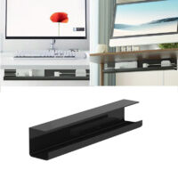 Organizador de cables para escritorio de 55 cm, bandeja para cables, instalación autoadhesiva sencilla, gestión de cables ordenada para escritorio, color negro.