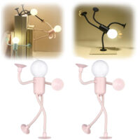 2 uds luz nocturna deportiva forma intercambiable, luces nocturnas con forma de bricolaje, bombilla de hombre lindo para dormitorio, rosa