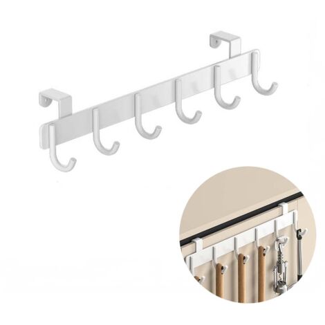 1Stk Türhaken Edelstahl mit 6 Haken ohne Bohren, Moderner Türhänger Weiß für Kleidung Handtücher Accessoires, Badezimmer Küche Garderobe Optimale Aufbewahrung (1/5)