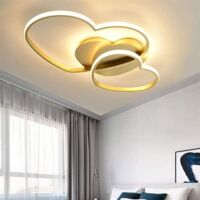 Herzförmige LED-Deckenleuchte, dimmbar, 3 Farben, Metall-Pendelleuchte fürs Wohnzimmer, mit Acrylschirm