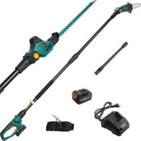 2-in-1 Akku-Hochleistungssäge, mehrfach winkelverstellbar, Heckenschere, elektrische Hochleistungssäge, Teleskop-Baumschneider, geeignet zum Baumschnitt.