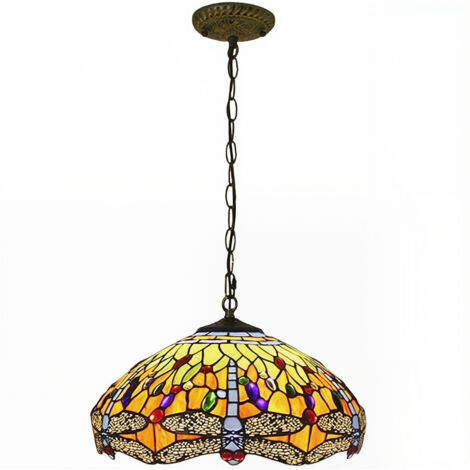 AUTRUCKER Lampadario a LED in vetro colorato retrò di lusso da 30 cm, lampade a sospensione, per illuminazione cucina, sala da pranzo e ingresso (1/3)