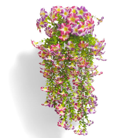 Set di 8 campanule artificiali, fiori decorativi simulati, adatti per giardini e terrazze, rosa-viola