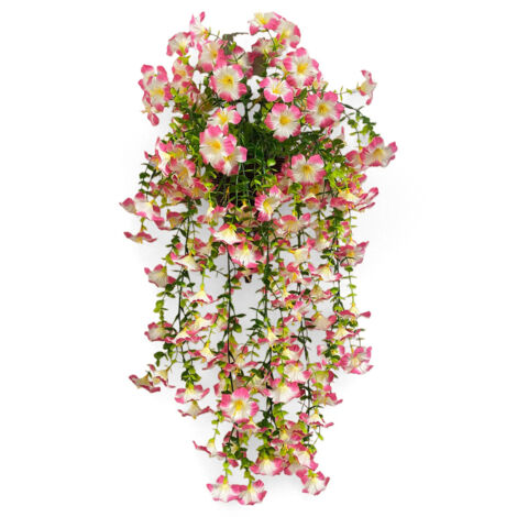 Ghirlanda di convolvolo artificiale da 8 pezzi, fiori artificiali, fogliame pendente realistico, rosa