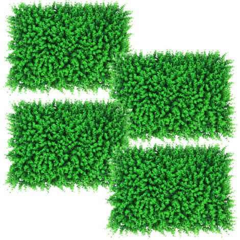 4 Pareti Verdi Artificiali, Recinzione da Giardino, Parete Verde, Eucalipto, 60 x 40 cm