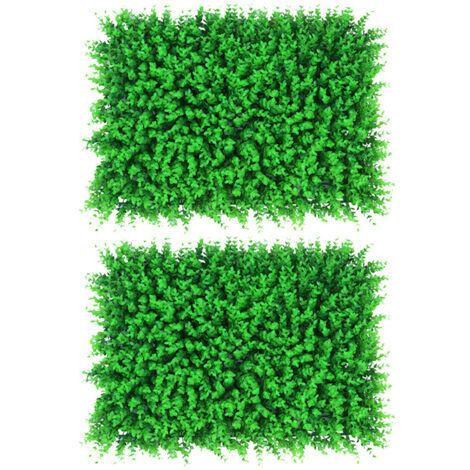 2 Decorazioni da Parete per Interni/Esterni, per Recinzione da Giardino, Parete Verde Artificiale, Eucalipto, 60 x 40 cm
