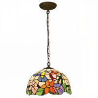 AUTRUCKER Lampada a sospensione Pedrera con catena di diametro maggiore 30 cm della serie Tiffany