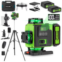 Livella laser 4D a 16 linee, controllabile a distanza tramite applicazione, linea orizzontale verde autolivellante a 360°,fornita con treppiede da 1 m
