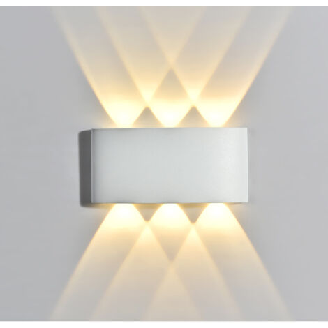 Lampada da parete a LED moderna da 6 W, con luce up down, impermeabile, luce notturna in alluminio, 6 luci con angolo di fascio di 120°, bianco caldo (1/4)