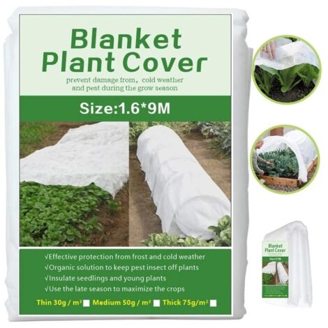 Rete anti-insetti per piante da giardino 1,6 x 9 m, copertura in tessuto per piante per protezione dal gelo invernale e dal sole (1/5)