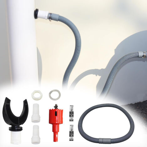 Kit tubo circolare in PVC da 110 mm con tubo flessibile, collettore acqua piovana, collettore acqua grondaia (1/5)