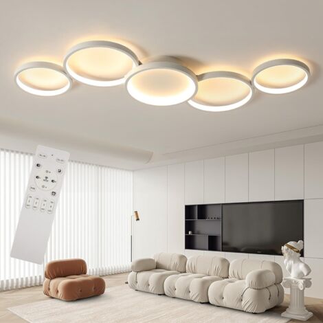 Plafoniere a LED, moderni lampadari neri da soffitto, dimmerabili da 55 W, 4400 LM, funzione di memoria, lampada da soffitto a filo per soggiorno