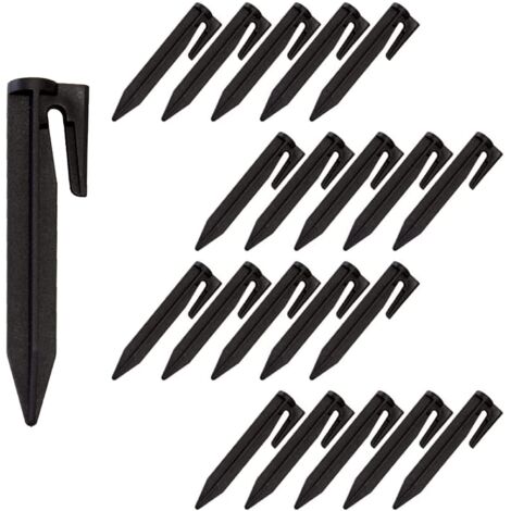 Lot de 25 piquets de fixation pour câbles périphériques,piquets d'ancrage au sol,accessoires pour tondeuses,crochet pour robot tondeuse (1/5)