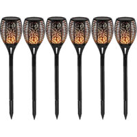 Confezione da 6 12 luci a fiamma solare a LED, luce tremolante blu viola impermeabile, luce da giardino, vialetto, cortile, decorazione da esterno