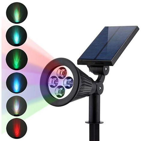 2-Piece Adjustable Solar Floodlight Outdoor Garden Solar Light 7 LED RGB IP65 Solar Lamp Super Bright Wall Light (1/5)