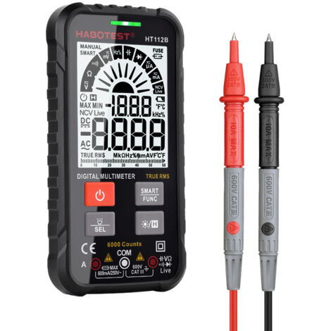 Professional Multimeter, Smart Multimeter, Ohmmeter, Capacitance Meter, Hertz Meter, AC/DC Voltage Meter, Ammeter, Non-Contact Voltage (NCV) Meter (1/5)