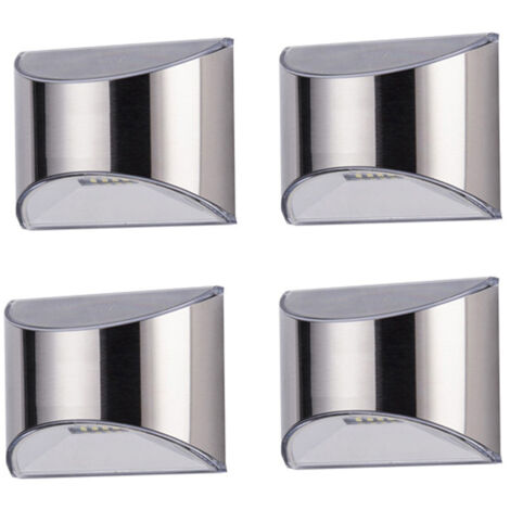 4pcs Solar Lights Outdoor Powered Garden Wall Light Security Lamp Super Bright Waterproof LED, White Light (1/5)