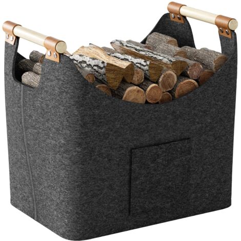 Wood baskets, Thick felt wood basket for log handles, Foldable log basket for buying logs, 503240cm