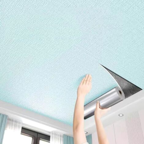 2 rolls of 50cm x 5m self-adhesive ceiling tiles, ceiling panels, peel and stick wallpaper for wall decoration