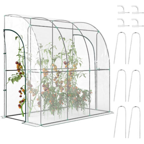 Garden & Balcony Greenhouse,Reinforced Canvas with Steel Frame Structure and Dual Roll-Up Doors ,Suitable for Vegetables and Flowering Plants (1/5)