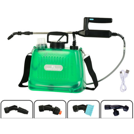 Spruzzatore elettrico, piccolo annaffiatoio per giardino domestico, annaffiatoio completamente automatico, spruzzatore da giardino con USB, spruzzatore domestico, 4 ugelli, asta telescopica, adatto pe (1/5)