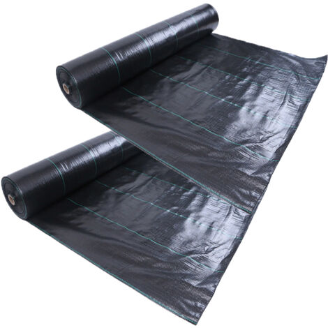 Tessuto anti-erbacce da 2 pezzi, tessuto anti-erbacce, tessuto di copertura per serre, pacciame resistente, tessuto anti-erbacce ispessito, pacciame per prato orticolo, adatto per frutteti e serre (4x (1/5)