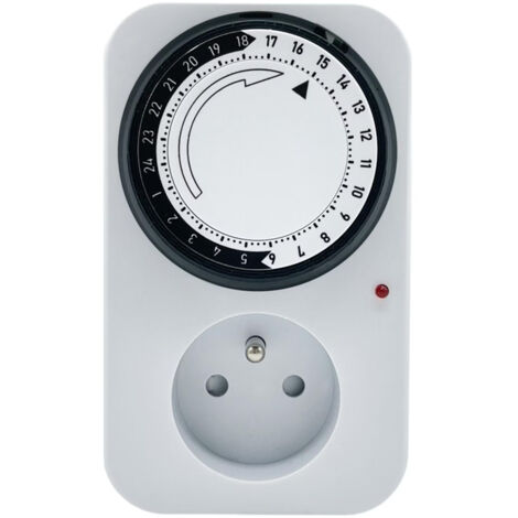 IP20 Indoor Mechanical Daily Timer — Analog, White, Adjustable in 15-Minute Intervals (1/5)