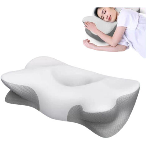 Butterfly-shaped memory foam cervical pillow, 603513cm, ergonomic and durable, for side sleeping, white (1/5)
