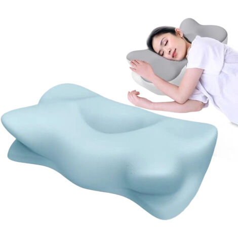 2-in-1 pain relief cervical pillow, ergonomic neck pillow, butterfly-shaped memory foam cervical pillow, green (1/5)